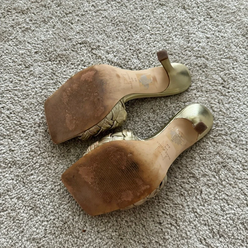 Marc Fisher Draya Braided Sandal Oro Leather Size 8